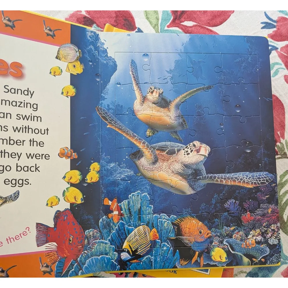 Set of 3 Children’s Puzzle Books – Sea Animals, Bugs & Zoo – Interactive Jigsaw